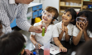 Children In Science Class Lab